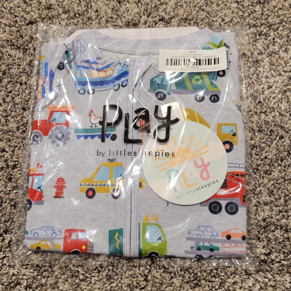 NIB-Community Cars Shorty Romper, 12-18 Months
